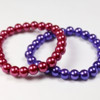 Ръчно изработени гривни от стъклени перли с красив блясък в 19 цвята, снимка 4 - Гривни - 44214502