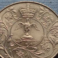 Монета 1977г. Великобритания 25г. Управление на Елизабет втора 40428, снимка 2 - Нумизматика и бонистика - 42712083