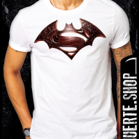 Тениска с щампа SUPERMAN BATMAN LOGO, снимка 1 - Тениски - 36239789