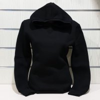 Нов дамски черен суичър с качулка и джобчета, снимка 3 - Суичъри - 34656373