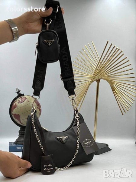 Луксозна Черна чанта/реплика  Prada код IM79JV, снимка 1