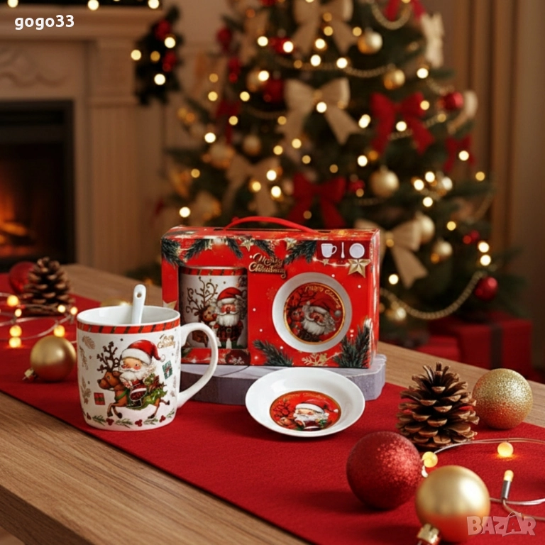 Премиум коледен подаръчен сет – керамична чаша с аксесоари, снимка 1