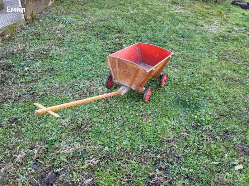 Стара дървена градинска количка , снимка 1