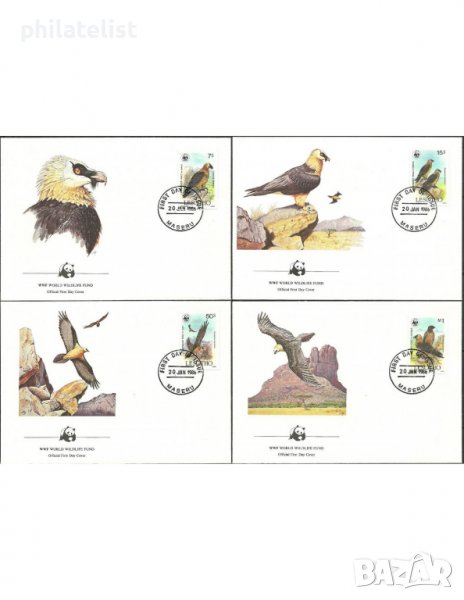 Лесото 1986 - 4 броя FDC Комплектна серия - WWF, снимка 1