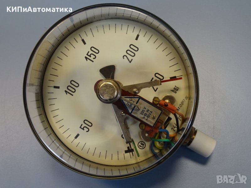 Ел. контактен манометър VEB ф160 250Bar 220V, снимка 1
