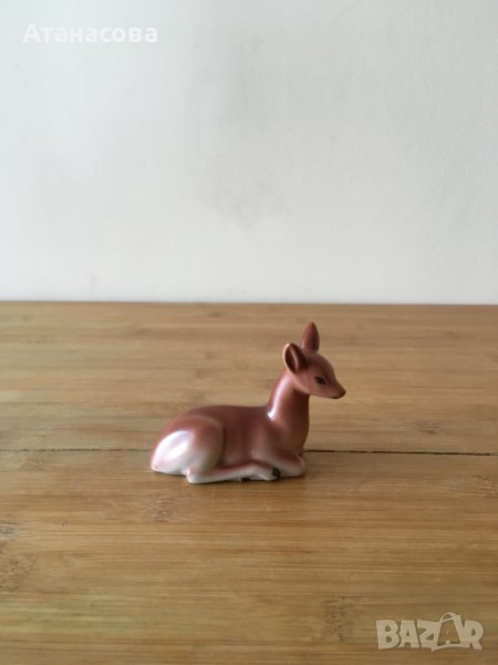 Българска порцеланова фигура Сърничка Сърна С.И.П."Стойко Ив. Пеев" 1960 г, снимка 1