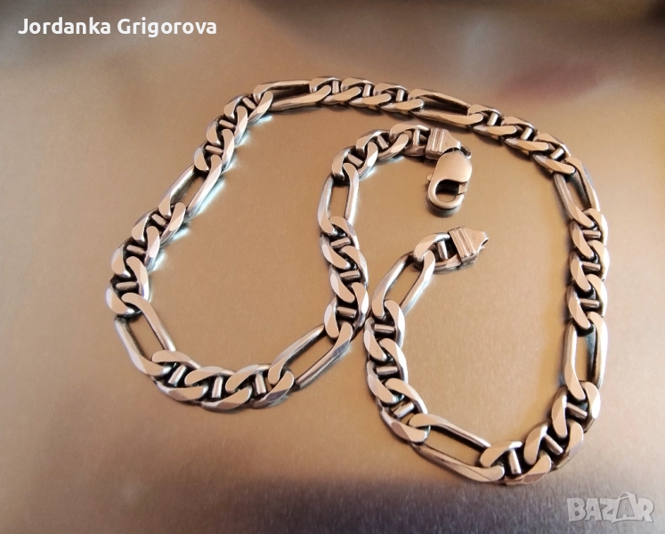 Сребърен синджир - плетка картие - Италиански, снимка 1