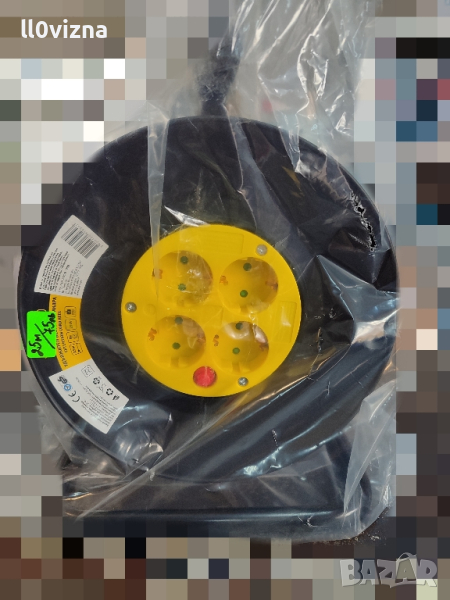 Макара с кабел 4 гнезда - 25м, снимка 1