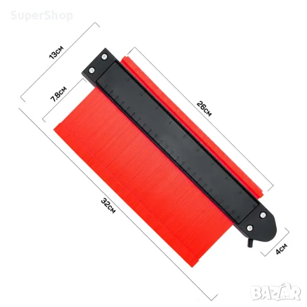 Шаблон на майстора 25см - със заключване - Широк, снимка 1