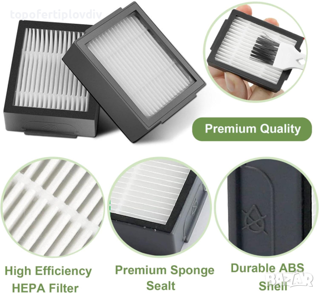 Филтри 2 бр за iRobot Roomba i7 i7+ i3 i3+ i4 i4+ i6 i6+ i8 i8+ j7 E5 E6 E7, снимка 1