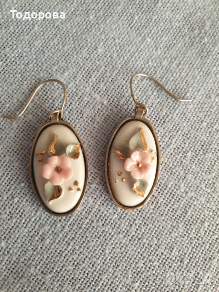 Стилни порцеланови обици, снимка 1