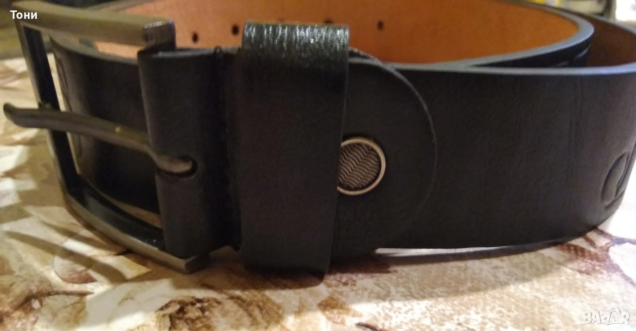 JEANS Нов Мъжки Колан Изцяло от Естествена Кожа 120см, снимка 1