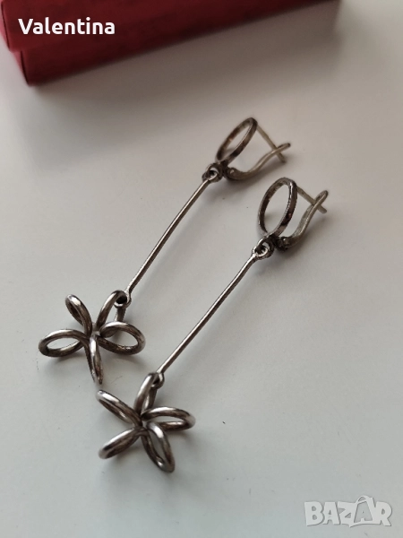 Сребърни обеци проба 925, снимка 1