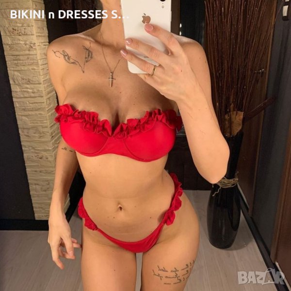 Червен бански с твърди чашки , снимка 1