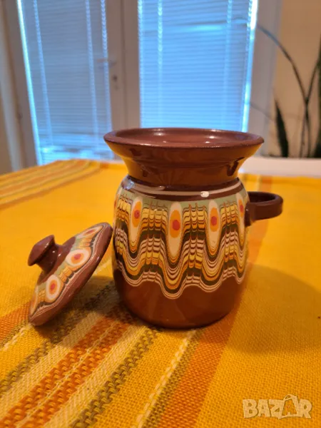 Глинено гърне с капак, снимка 1