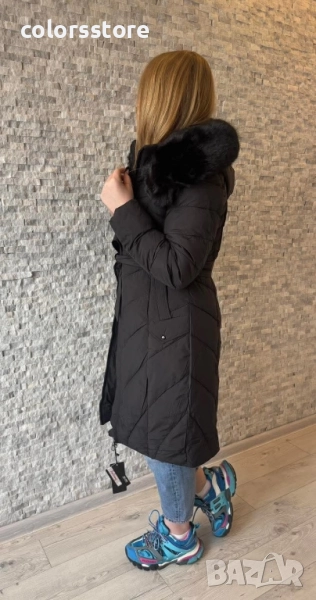 Дамско дълго зимно яке с качулка кодIM60u, снимка 1