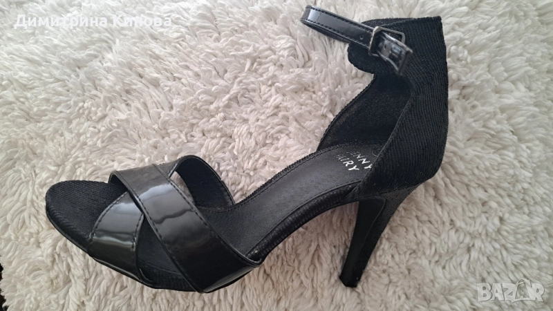 сандали официални, черни с висока ток 35 номер, снимка 1