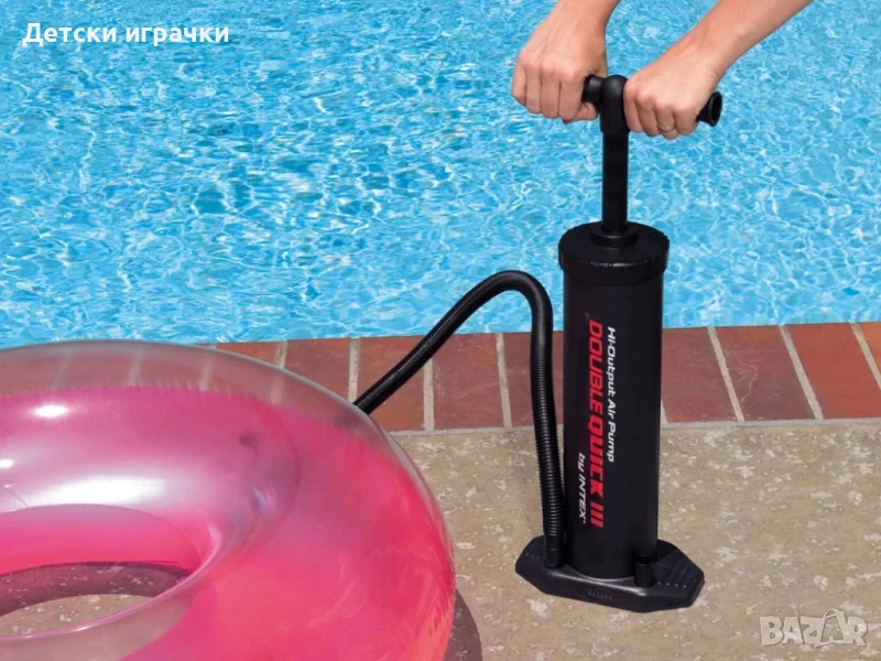 Ръчна помпа Intex, 48 см, PVC, двойно надуване, лека, черна, снимка 1