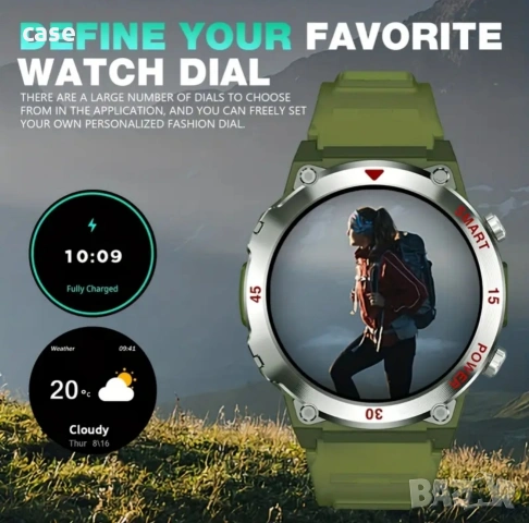 Смарт часовник 1,52 инча тъчскрийн Нов, снимка 6 - Мъжки - 53838917