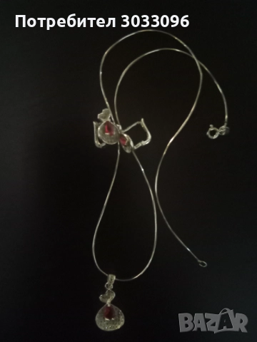 Сребърно колие с обеци, снимка 10 - Колиета, медальони, синджири - 52740724