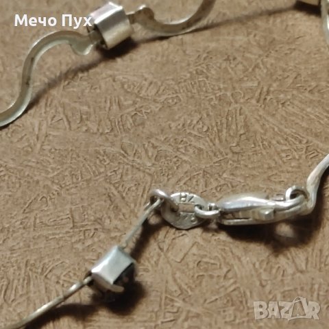 Сребърна полутвърда гривна (245), снимка 3 - Гривни - 44424032