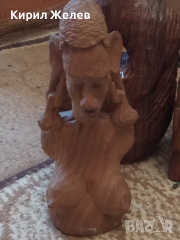 Дървена фигура африканска 51291, снимка 6 - Антикварни и старинни предмети - 51753985