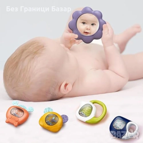 Нов Бебешки активен килим с пиано, музика и светлини, 5 играчки 0-12м, снимка 7 - Образователни игри - 53654618