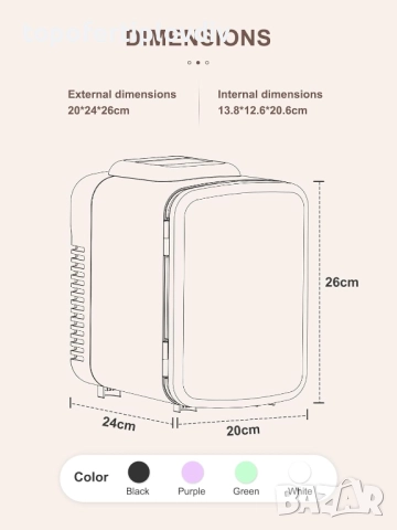 Мини хладилник Mini Refrigerator, 6 Liter/9 Cans,Гаранция, снимка 4 - Хладилници - 50847515