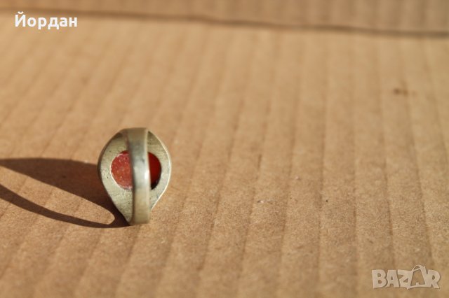 Стар сребърен възрожденски пръстен с карнеол, снимка 3 - Пръстени - 35806088