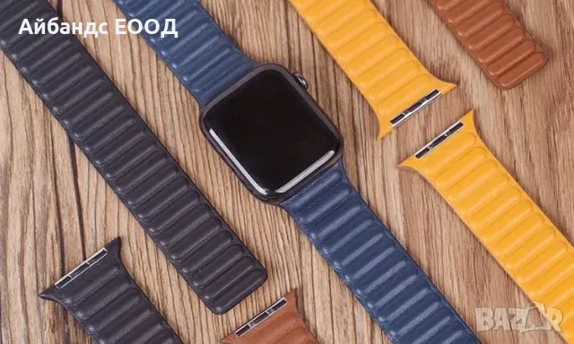 Кожена каишка с магнит за Apple Watch ULTRA/SE/10/9/8/7/6/5, снимка 2 - Каишки за часовници - 49456435