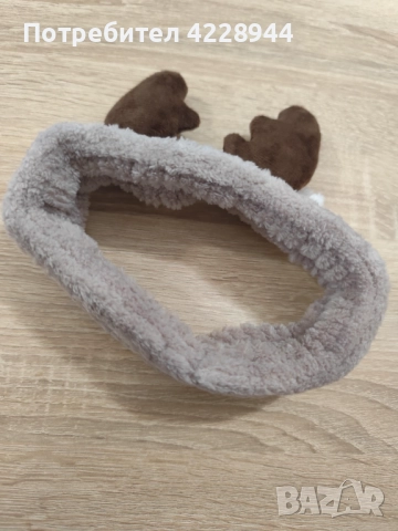 🎄 Коледна пухкава козметична лента с еленови рога – мека лента за коса за грим и баня, снимка 7 - Други - 51977607