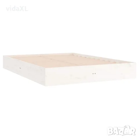 vidaXL Рамка за легло, бяла, бор дърво масив, 160х200 см, снимка 3 - Спални и легла - 56147940