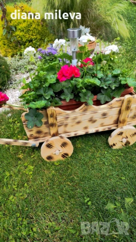 Дървена Каручка!!, снимка 2 - Декорация за дома - 49940014