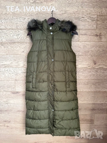 Дамски зелен дълъг елек / грейка