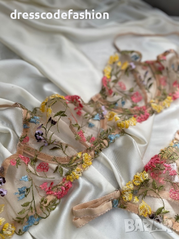 Дамски комплект бельо от две части с красива бродерия от цветя, снимка 9 - Бельо - 44636526