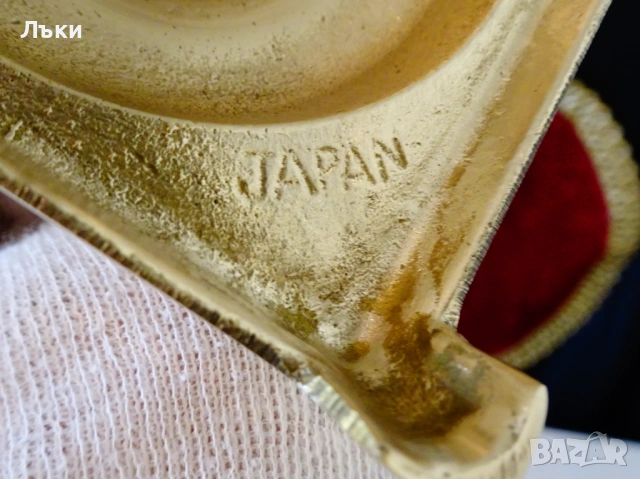 Бронзов свещник Japan,позлата,печат. , снимка 5 - Антикварни и старинни предмети - 53773190