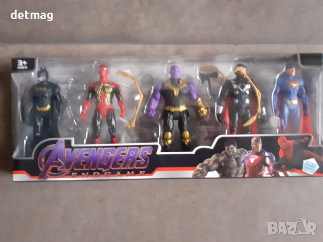  Комплект с фигурки на Марвел (Спайдърмен, Батман, Тор, Супермен, Танос)