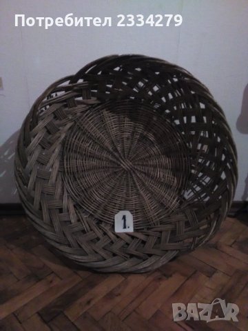 Стари плетени кошници-панери,големи ръчно изплетени, през 40-те години, снимка 8 - Антикварни и старинни предмети - 41898860