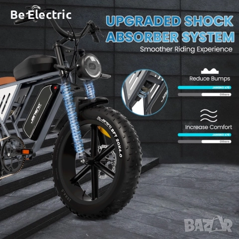 НОВО!!! Електрически Велосипед Janso X70 750W 48V/14AH+20 AH , снимка 10 - Велосипеди - 52834173