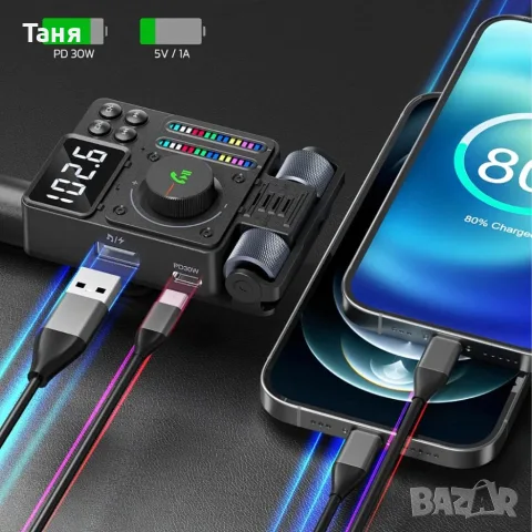 Автомобилен FM предавател и FM трансмитер Bluetooth , снимка 4 - Аксесоари и консумативи - 55742345