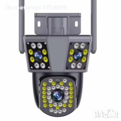 Тройна камера за наблюдение, работи с WiFi, 9 MP,Ultra HD, снимка 2 - IP камери - 51545179