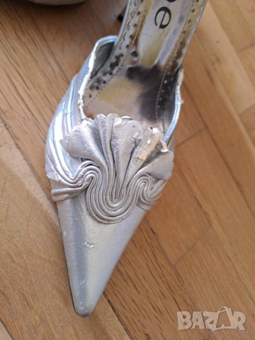Официални дамски обувки сребристи номер 35, снимка 3 - Дамски обувки на ток - 29124467