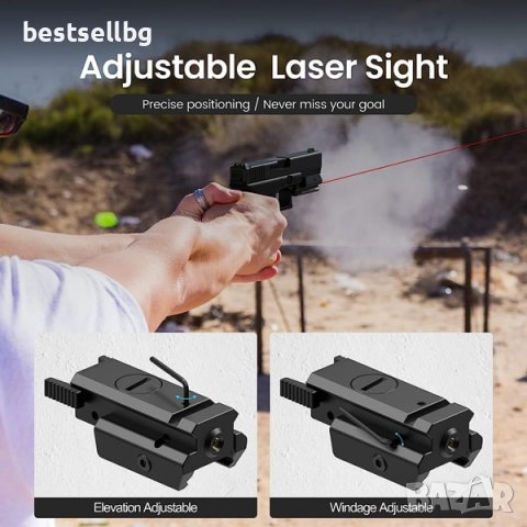 Червен лазерен мерник прицел за пистолет глок въздушна пушка еърсофт, снимка 3 - Оборудване и аксесоари за оръжия - 41893189