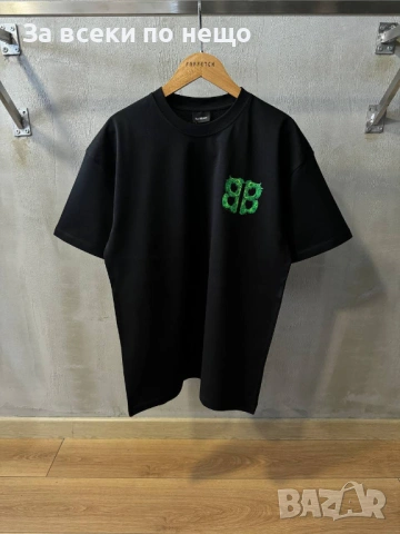 Balenciaga Мъжка Черна Тениска👕Мъжка Блуза С Къс Ръкав В Черен Цвят Код MensPoint74