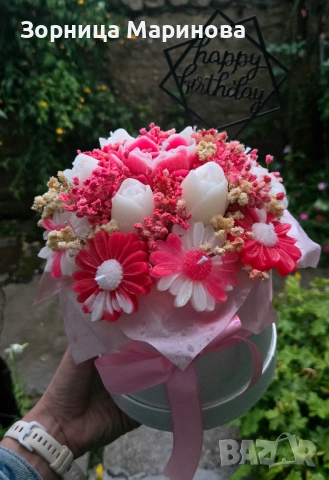 Ароматни букети от свещи, ръчна изработка , снимка 3 - Декорация за дома - 51321982