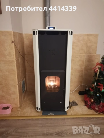 Топловъздушна палетна камина 10 Кв използвана, снимка 2 - Камини - 53008718