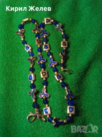 ПРЕКРАСНО ПОСРЕБРЕНО ЕМАЙЛИРАНО КРИСТАЛНО АРТ НУВО СТИЛ МЕДНО КОЛИЕ 38682, снимка 18 - Колиета, медальони, синджири - 41682631