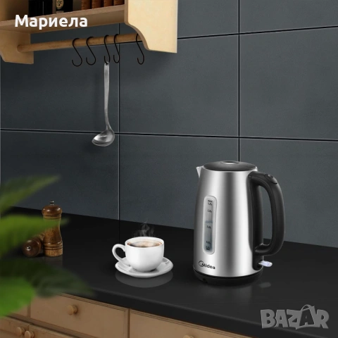 Кана за гореща вода 2200W , 1.7л. / Неръждаема стомана, снимка 5 - Кани - 53189225