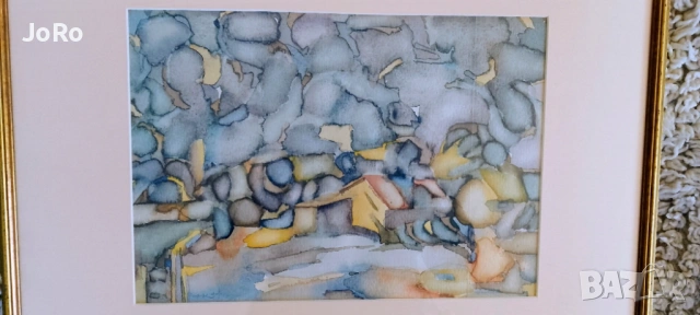 Васил Чакъров-Чак "Самотна къща" красив акварел 1994г., снимка 3 - Картини - 53615074