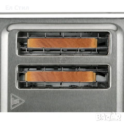 Мощен тостер Black+decker BXTO1960E - Неръждаема стомана с 4 слота, LCD дисплей и стойка за кифли, снимка 3 - Тостери - 53588001